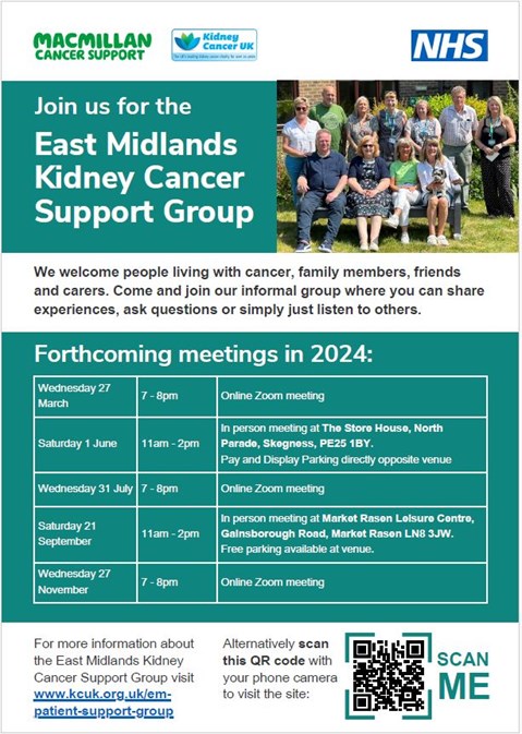 East Midland Kidney Cancer Peer Support Group fixtures