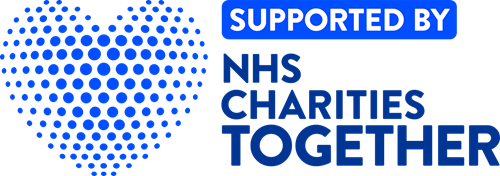 A heart-shaped logo which says 'Supported by NHS Charities Together'