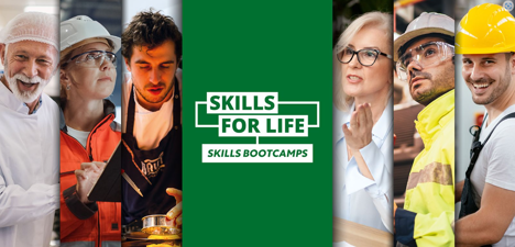 Skills Bootcamps logo showing people in different roles