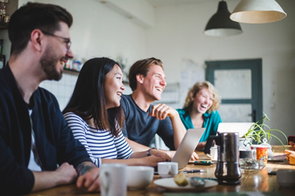 Small group of people at a table