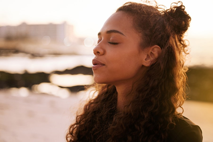 Picture of a lady breathing