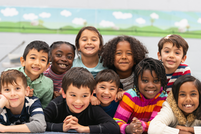 A group of happy young children