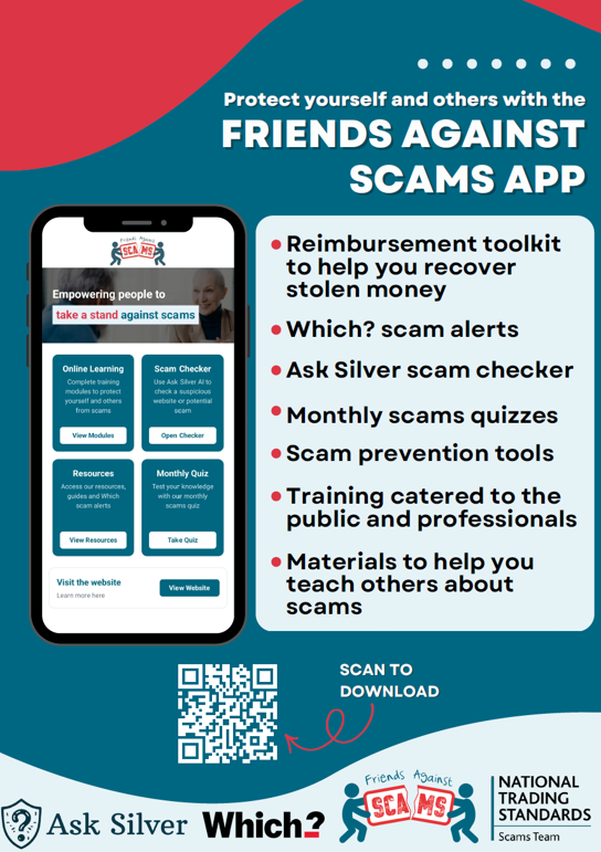 Friends Against Scams App poster
